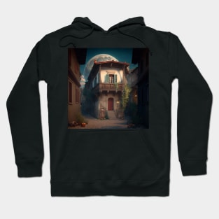 Moonlit Night in the Village Hoodie